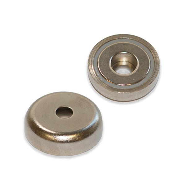 Neodymium Pot Magnet with Round Hole - 60mm x 15mm - AMF Magnets New Zealand