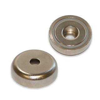 Neodymium Pot Magnet with Round Hole - 75mm x 18mm - AMF Magnets New Zealand