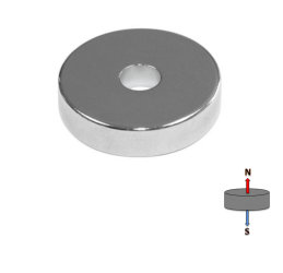 Neodymium Ring Magnet - (OD)25mm x (ID)5mm x (H)10mm | N35 - AMF Magnets New Zealand