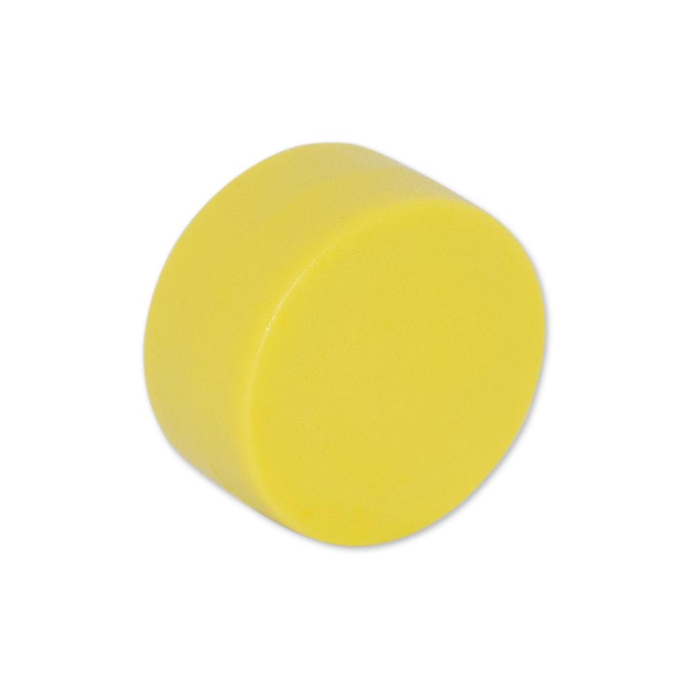 Neodymium Yellow Button Magnet - 12.7mm x 6.35mm | Thermoplastic Rubber (TPR) Coated - AMF Magnets New Zealand