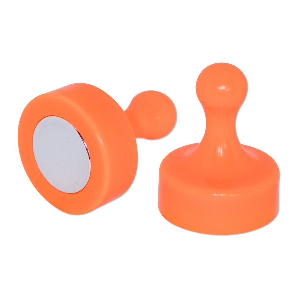 Orange Pin Whiteboard Magnets - 29mm diameter x 38mm | 4 PACK - AMF Magnets New Zealand