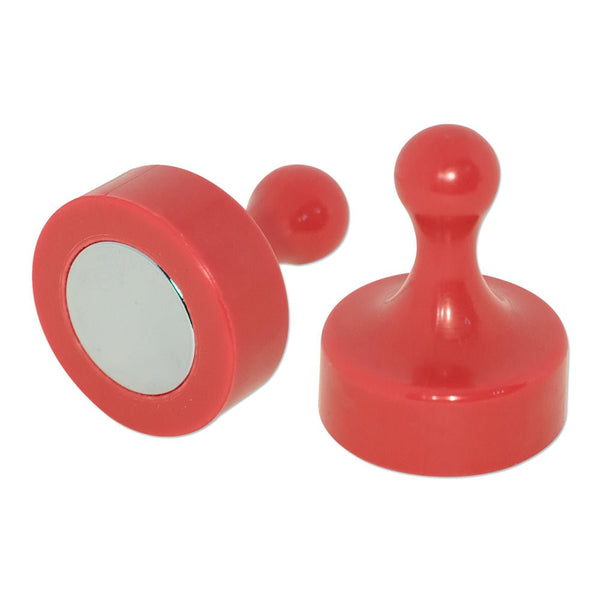 Red Pin Whiteboard Magnets - 29mm diameter x 38mm | 4 PACK - AMF Magnets New Zealand
