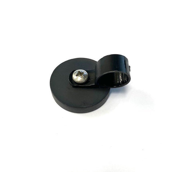 Rubber Coated Neodymium Pot Magnet - Diameter 31mm x 20mm with Nylon P Clamp - AMF Magnets New Zealand
