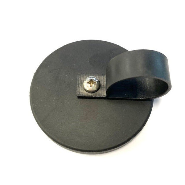 Rubber Coated Neodymium Pot Magnet - Diameter 66mm x 35mm with Nylon P Clamp - AMF Magnets New Zealand