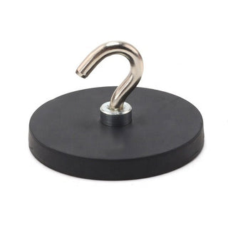 Threaded Hook Neodymium Pot Magnet - Diameter 43mm x 5mm with Rubber Case - AMF Magnets New Zealand