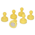 Yellow Pin Whiteboard Magnets - 19mm diameter x 25mm | 6 PACK - AMF Magnets New Zealand
